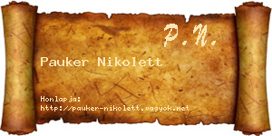 Pauker Nikolett névjegykártya